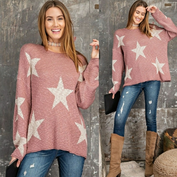 Sweetbb Sweaters - Star Gaze Mauve Sweater  L